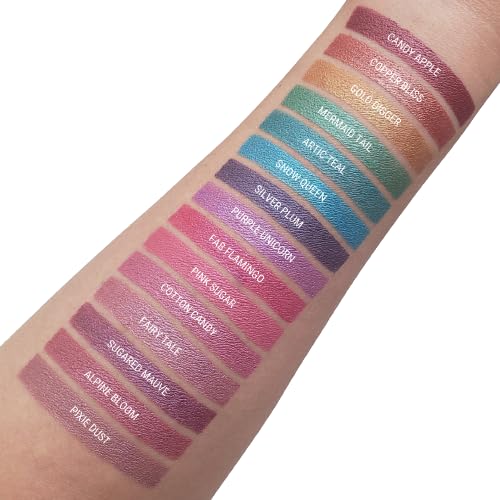 Aromi Dusty Rose Metallic Liquid Lipstick | Rosy Pink Chestnut Lip Color with Shimmery Finish, Vegan, Cruelty-free, Long-lasting, Waterproof (Alpine Bloom)