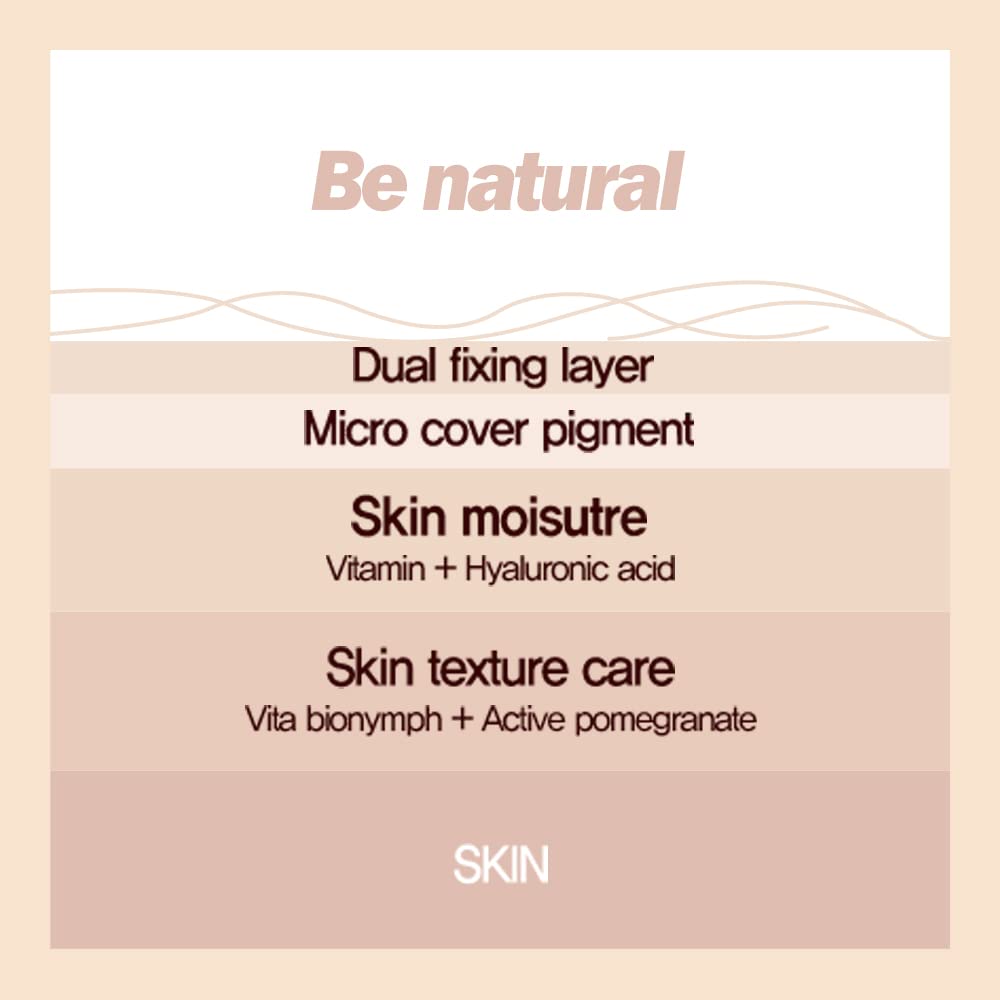 Espoir Pro Tailor Be Natural Cushion Ivory 0.5 oz with 0.5 oz Refill | Thin, Micro Layering Natural Dewy Coverage Foundation Cushion | Long-lasting Dense, Even Skin Texture | Korean Cushion Foundation