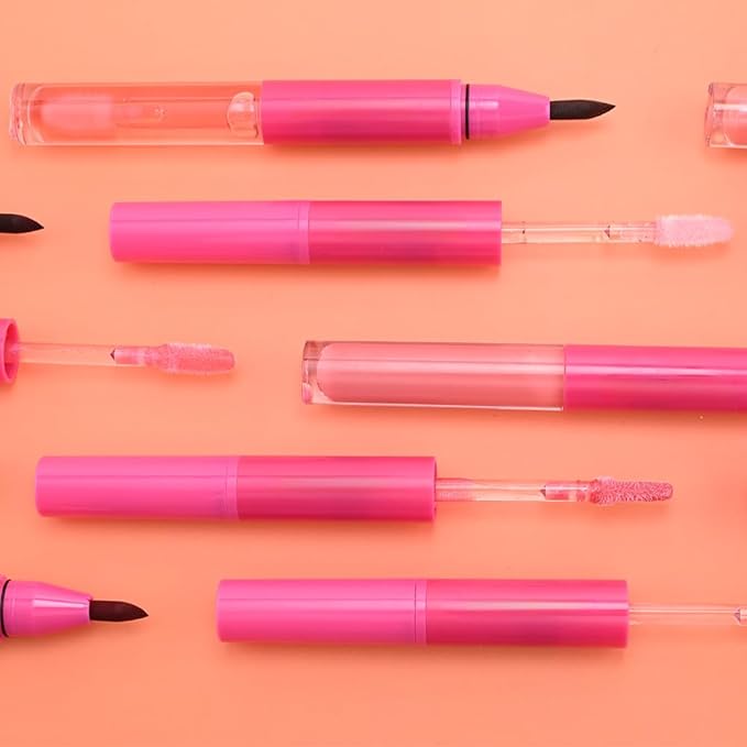 evpct 3Pcs Matte Liquid Lipstick Marker Pen Lip Liner Combo Set with Lip Oil, Antique Rose Ruby Bright Red 2in1 Lipgloss Tint Lipstick Long Lasting Waterproof for Women, Longwear Lips Stain 24 hours