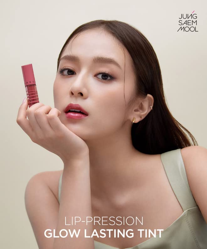 JUNG SAEM MOOL LIP-PRESSION Glow Lasting Tint 0.14 Fl Oz, Water-In-Oil Gloss Tint for Hydrated, Plump Lips, Non-Sticky Comfortable Fit for Radiant Lip Stain, Korean Lip Makeup (Fall in Red)