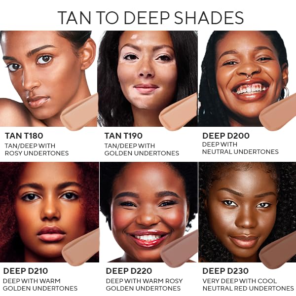 MIRABELLA - Invincible for All HD Liquid Foundation, Moisturizing Face Products for All Skin Types, Full-Coverage Lightweight Foundation Makeup, Moisturizing & Hydrating Beauty Care, Deep D230