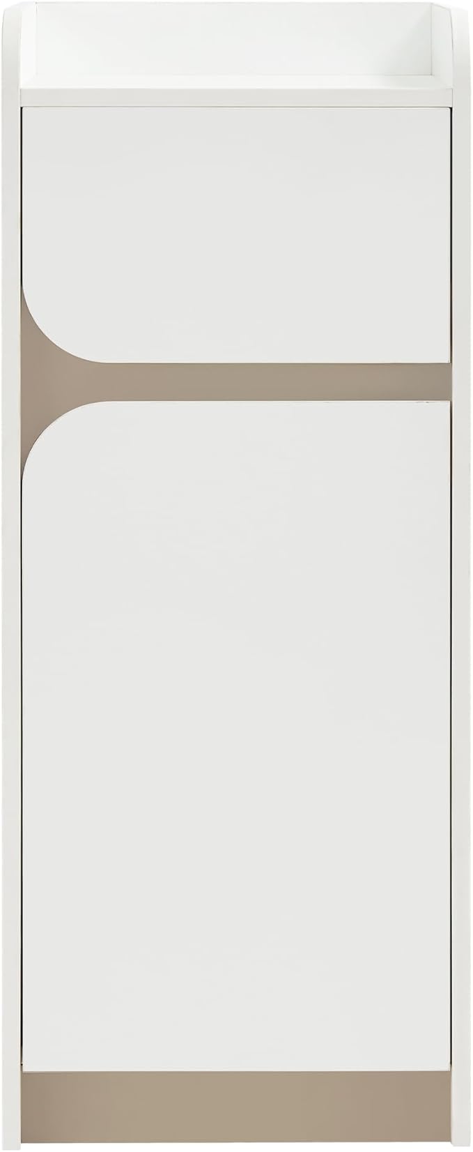 BarberPub Salon Spa Storage Cabinet, Barber Hair Stylist Station with 1 Drawer and 1 Cabinet, Beauty Salon Organizers 40” Tall DC2022 (White&Beige)