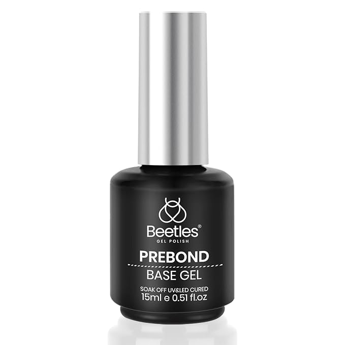 beetles Gel Base Coat, 15ml Prebond Base Gel Nail Polish Long Lasting Base Coat Upgraded Formula Soak Off U V Nail Lamp for Nail Art Design Manicure Salon DIY Gifts