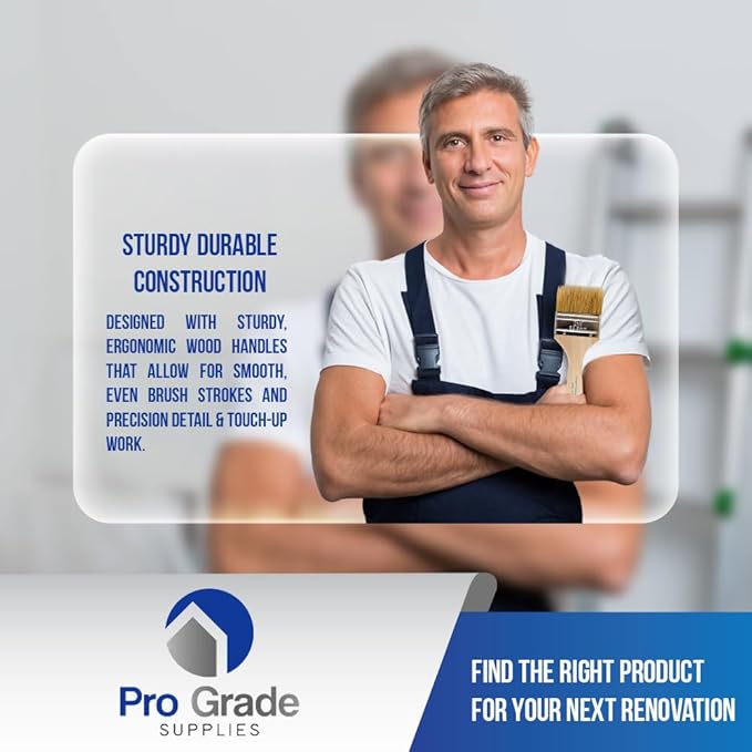 Pro Grade - Chip Paint Brushes - 24 Ea 3 Inch Chip Paint Brush Light Brown