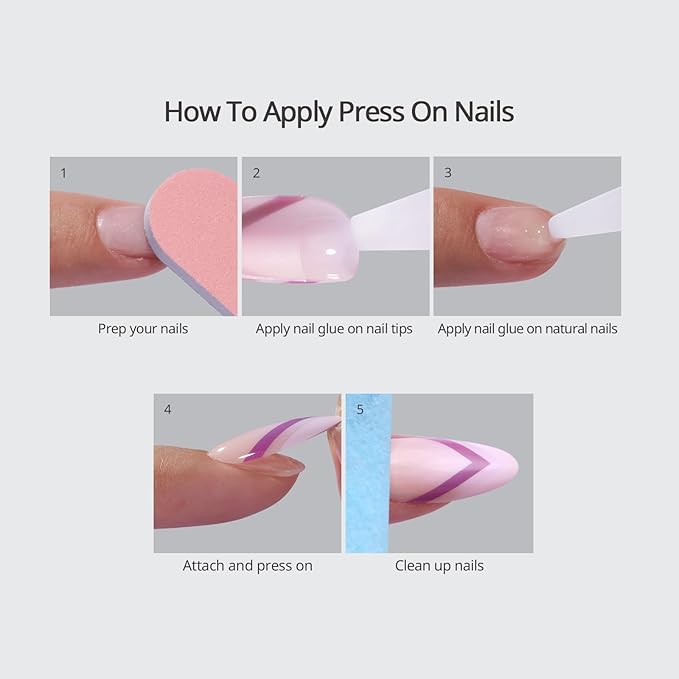 BTArtbox White Press On Nails Short - Soft Gel Press on Nails Almond, White Glue on Nails with Nail Glue, Reusable Stick on Nails in 16 Sizes, Cream Puff