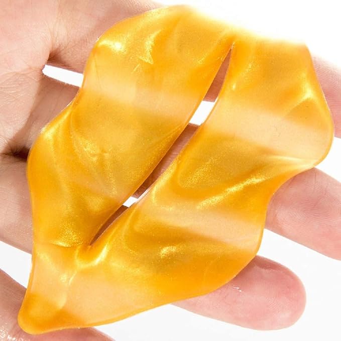 10 Pairs Collagen Crystal Eye Mask and 10 Pcs Collagen Crystal Lip Mask, Anti Aging Eye and Lip Mask, Collagen Crystal Mask Set (Gold)