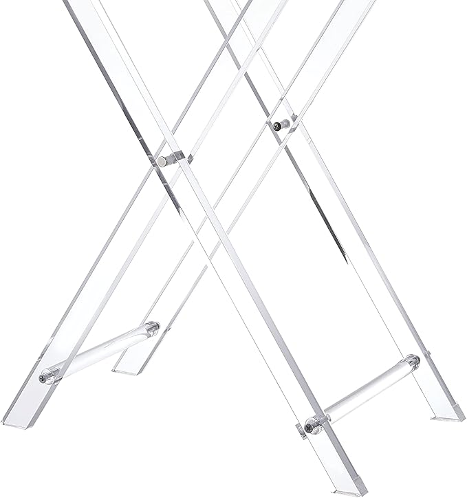 LIKENOW Furniture Acrylic Folding Tray Table, Side End Table,Clear,Modern,19x13 inch,23 inch High