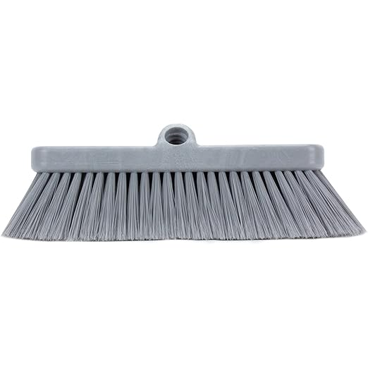 SPARTA 41278EC23 Flo-Thru Plastic Wall Scrub Brush, Equipment Brush With Soft Nylex Bristles For Industrial Kitchens, Hospitals, Commercial Cleaning, 4 Inches, Gray, (Pack of 12)