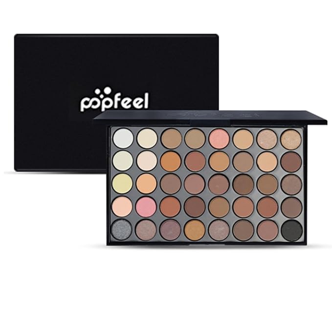 BONNIE CHOICE 40 Colors Neutral Smokey Makeup Eyeshadow Palette, Professional High Pigmented Matte Glitter Black Grey Naked Nude Brown Makeup Pallet Waterproof Long Lasting Eye Shadow Powder