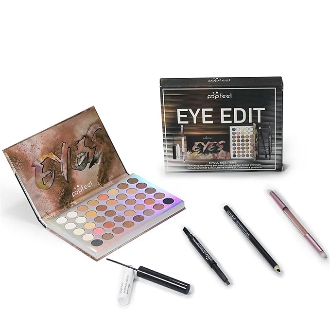 Eye Makeup Kits for Women, Eye Makeup Set for Beginners, Christmas Day Gifts for Women Girls, Makeup Essential Bundle Includes Eyebrow Pencil, Eyeliner Pen, Mascara, Eyeshadow Palette with Eye Brush