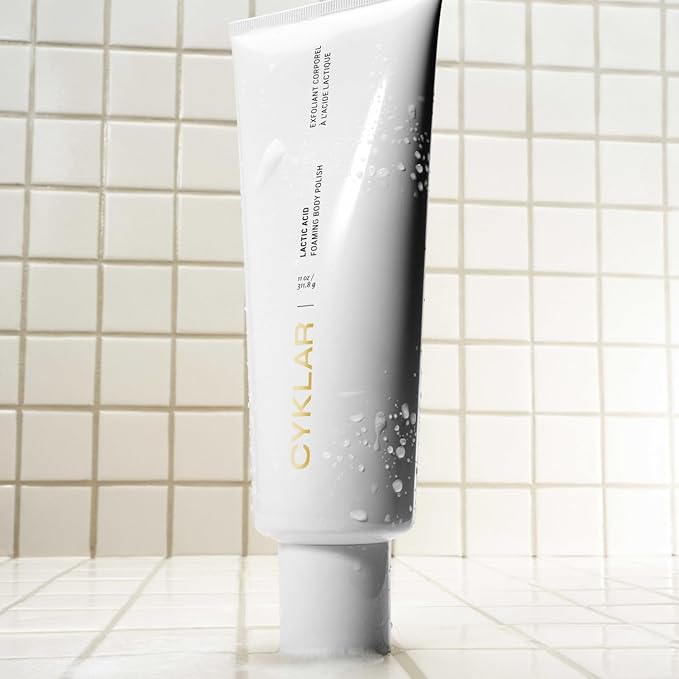 Cyklar Lactic Acid Body Polish – Chemical Exfoliator with AHAs & Volcanic Pumice – Added Glycerin for Skin Hydration – Fragrance-Free, 11 fl oz