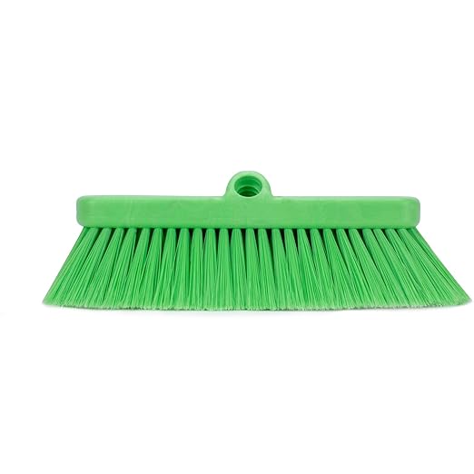 SPARTA 41278EC75 Flo-Thru Plastic Wall Scrub Brush, Equipment Brush With Soft Nylex Bristles For Industrial Kitchens, Hospitals, Commercial Cleaning, 4 Inches, Lime, (Pack of 12)