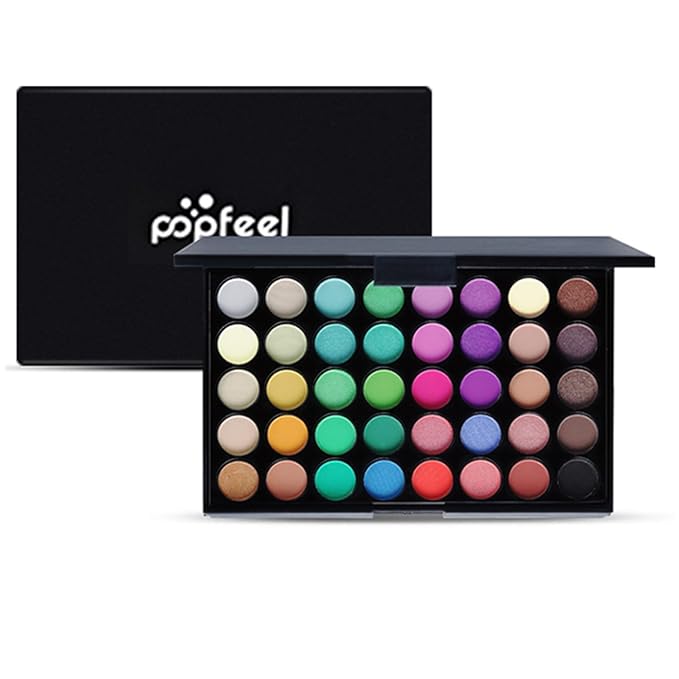 BONNIE CHOICE 40 Colors Rainbow Makeup Eyeshadow Palette - Professional High Pigmented Matte Glitter Colorful Pallet, Waterproof Long Lasting Eye Shadow Powder