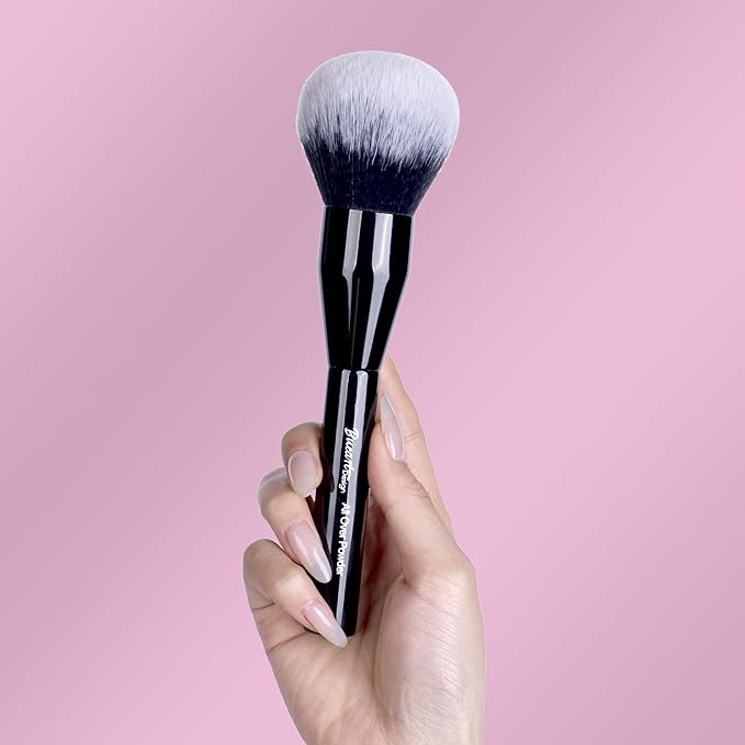 Bueart Design Extra Large Powder brush,Blending brush for all-over setting makeup,Flawless Face brush with Big fluffy head for blush,blending,Buffing,liquid,cream,Vegan Cruelty-Free M2