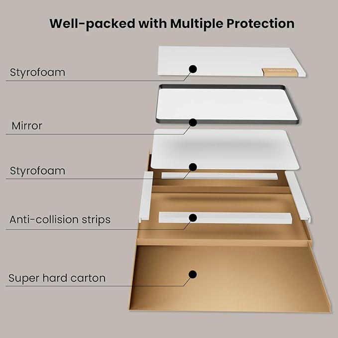 Black Bathroom Mirror Wall Mounted Vanity Mirror with Rounded Corner Metal Framed, Tempered Glass, Anti-Rust(Horizontal/Vertical), 22 x 30 Inch