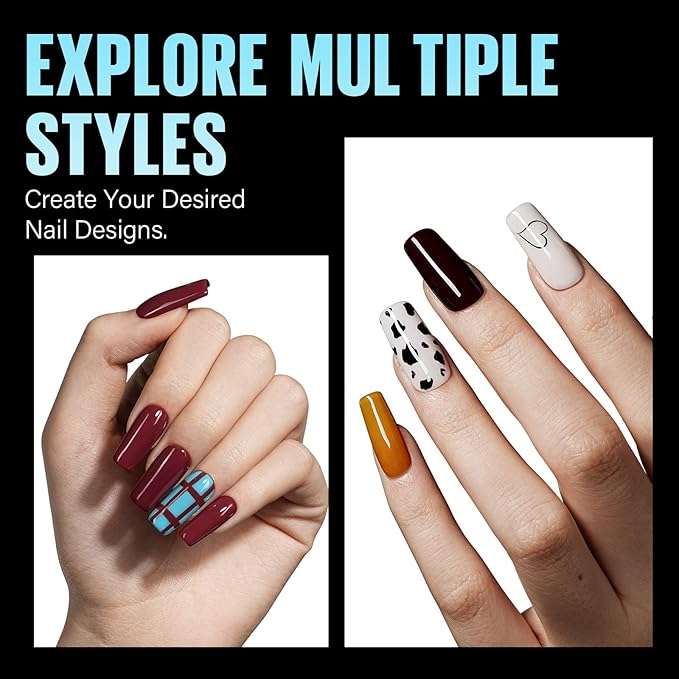 TOMICCA Medium Square Nail Tips, 240Pcs Soft Acrylic Nail Tips Pre-Shaped Half Matte Fake Clear Gelly Tips, Press on Acrylic Nails for Nail Extension DIY Nail Salon 12 Sizes