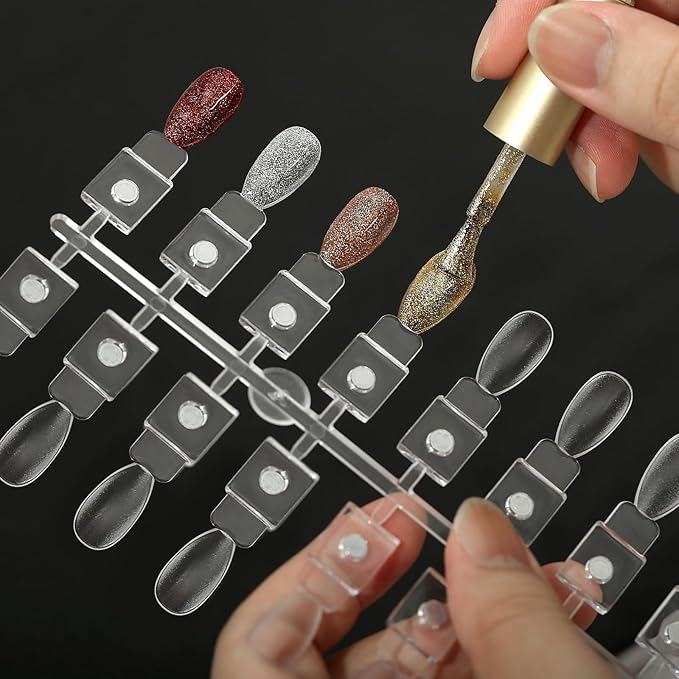 72PCS Magnetic Nail Color Display Tips,Premium Acrylic False Nail Tips for Gel & Regular Polish, Durable, Easy to Color,Perfect for Nail Practice & Professional Use