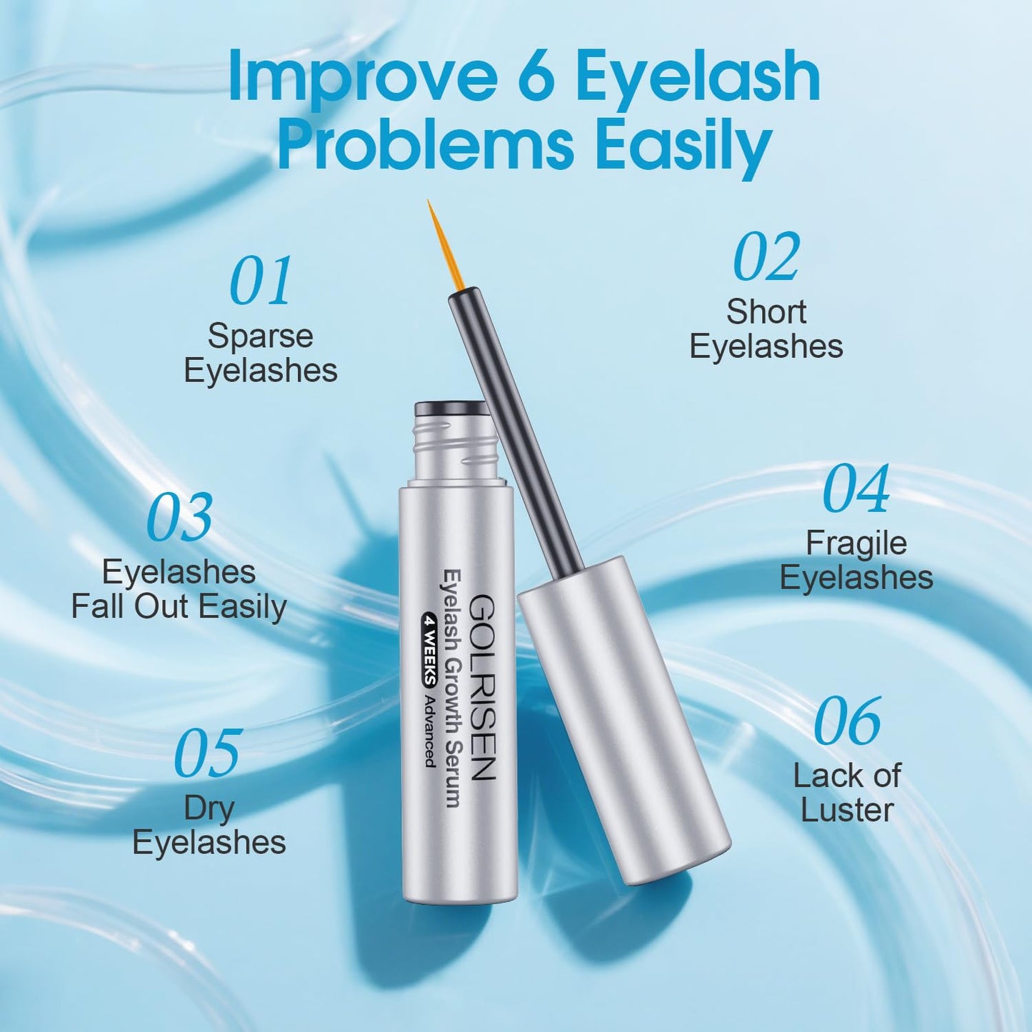 Eyelash Growth Serum, Advanced Lash Serum For Eyelash Growth with Myristoyl Pentapeptide-4 Lash Enhancing Serums For Thicker, Longer Lashes (4ml)