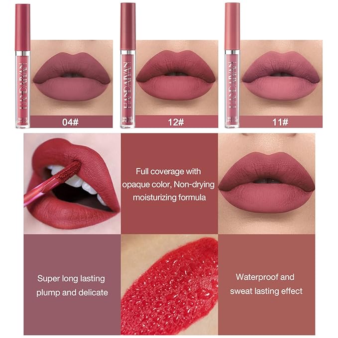 Makeup Set For Women Full Kit - 12 Colors Nude Shimmer Eyeshadow Palette, Patting Powder Highlighter, Eyebrow Contour Kit, Liquid Foundation + Concealer Brush, Black Mascara and Stamp Liquid Eyeliner , 3pcs Matte Liquid Lipstick Set with 2 Powder Puff ...