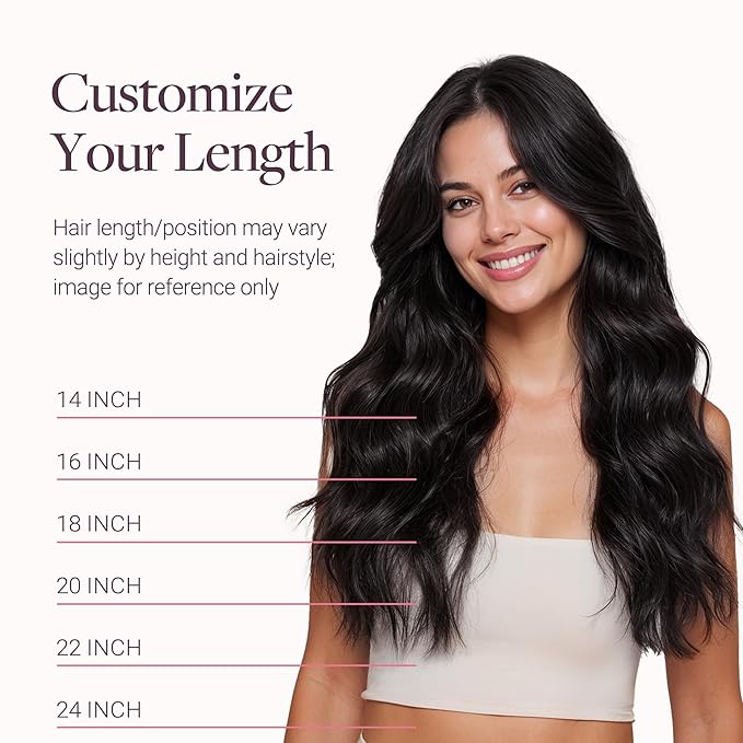 GOO GOO Genius Narrow Edge PU Weft Hair Extensions Human Hair, Invisible Sew in Hair Extensions Human Hair, 1B Natural Black 20 Inch 120g, Seamless Soft Lightweight