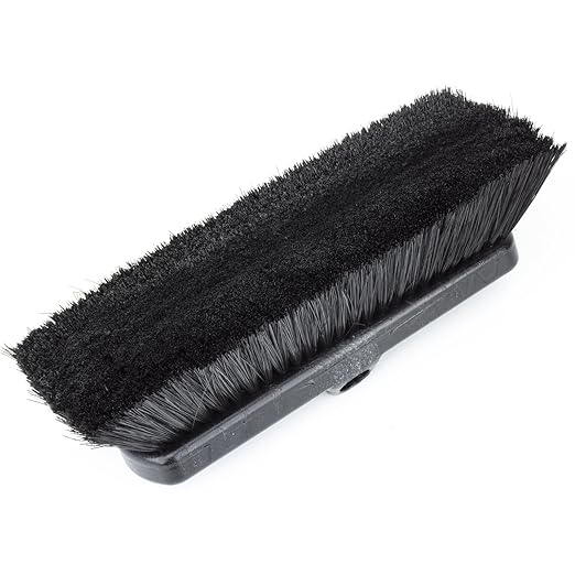 SPARTA 41278EC03 Flo-Thru Plastic Wall Scrub Brush, Equipment Brush With Soft Nylex Bristles For Industrial Kitchens, Hospitals, Commercial Cleaning, 4 Inches, Black