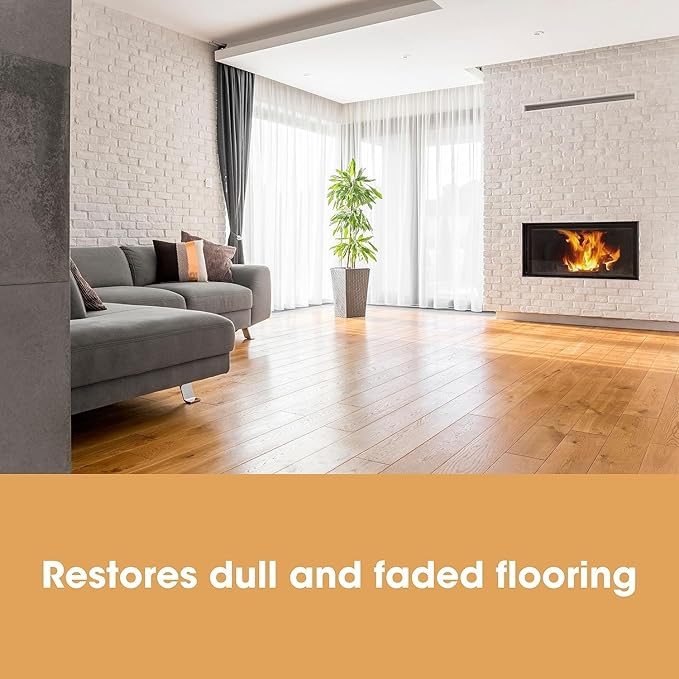 Furniture Clinic Wood Floor Polish | 1700 Sq Ft Coverage | Polishes to a Glossy Finish | Protects Against Stains & Fills Scratches | For All Types of Wood Flooring | 17oz/500ml