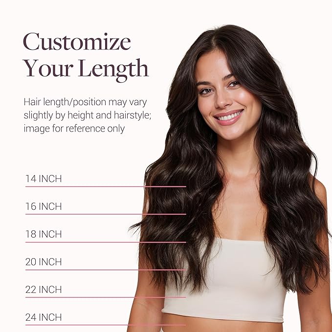 GOO GOO Genius Narrow Edge PU Weft Hair Extensions Human Hair, Invisible Sew in Hair Extensions Human Hair, 2 Dark Brown 16 Inch 100g, Seamless Soft Lightweight