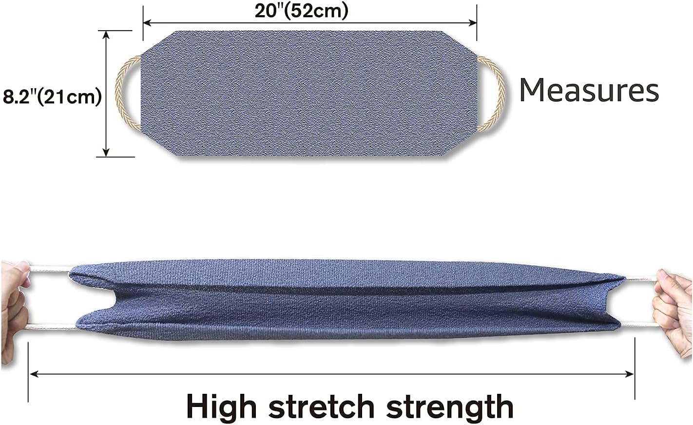 Evridwear Exfoliating Back Scrubber with Handles Two Sides for Body Shower Deep Cleans Skin Massages Invigorating Blood Circulation Men Women One Size (Back Scrubber)