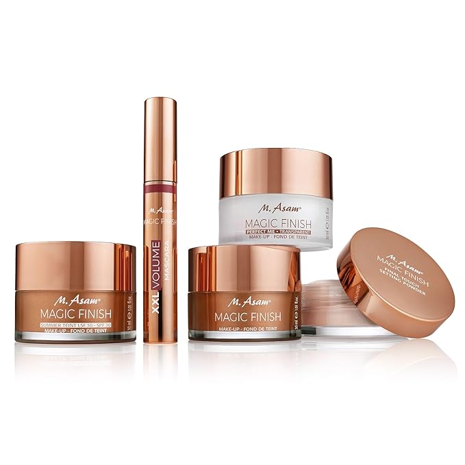 M. Asam Magic Finish Make-up Mousse Sample – 4in1 Primer, Foundation, Concealer & Powder with buildable coverage, adapts to light & medium skin tones, leaves skin looking flawless, 0.33 Fl Oz