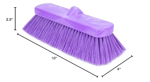SPARTA 41278EC68 Flo-Thru Plastic Wall Scrub Brush, Equipment Brush With Soft Nylex Bristles For Industrial Kitchens, Hospitals, Commercial Cleaning, 4 Inches, Purple