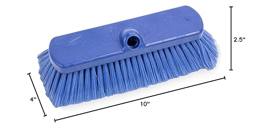 SPARTA 41278EC14 Flo-Thru Plastic Wall Scrub Brush, Equipment Brush With Soft Nylex Bristles For Industrial Kitchens, Hospitals, Commercial Cleaning, 4 Inches, Blue, (Pack of 12)