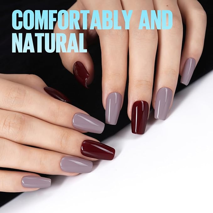 TOMICCA Short Coffin Nail Tips, Acrylic Half Cover Nail Tips Coffin 240Pcs, No C Curve Full Matte Gel Nail Short, Nail Extension Tips for Beginner and Professional 12 Sizes