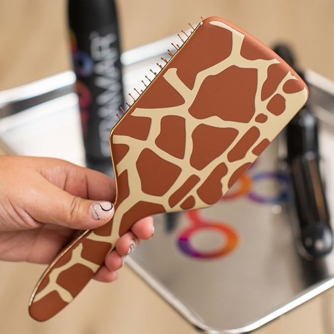 FRAMAR Paddle Hair Brush Detangler, Detangling Hairbrush For Women, Wet Hair Brush For Girls, Hair Detangler Brush, Wet Hairbrush, Hairbrushes, Girls Hairbrush Detangler, Reduces Frizz - Giraffe