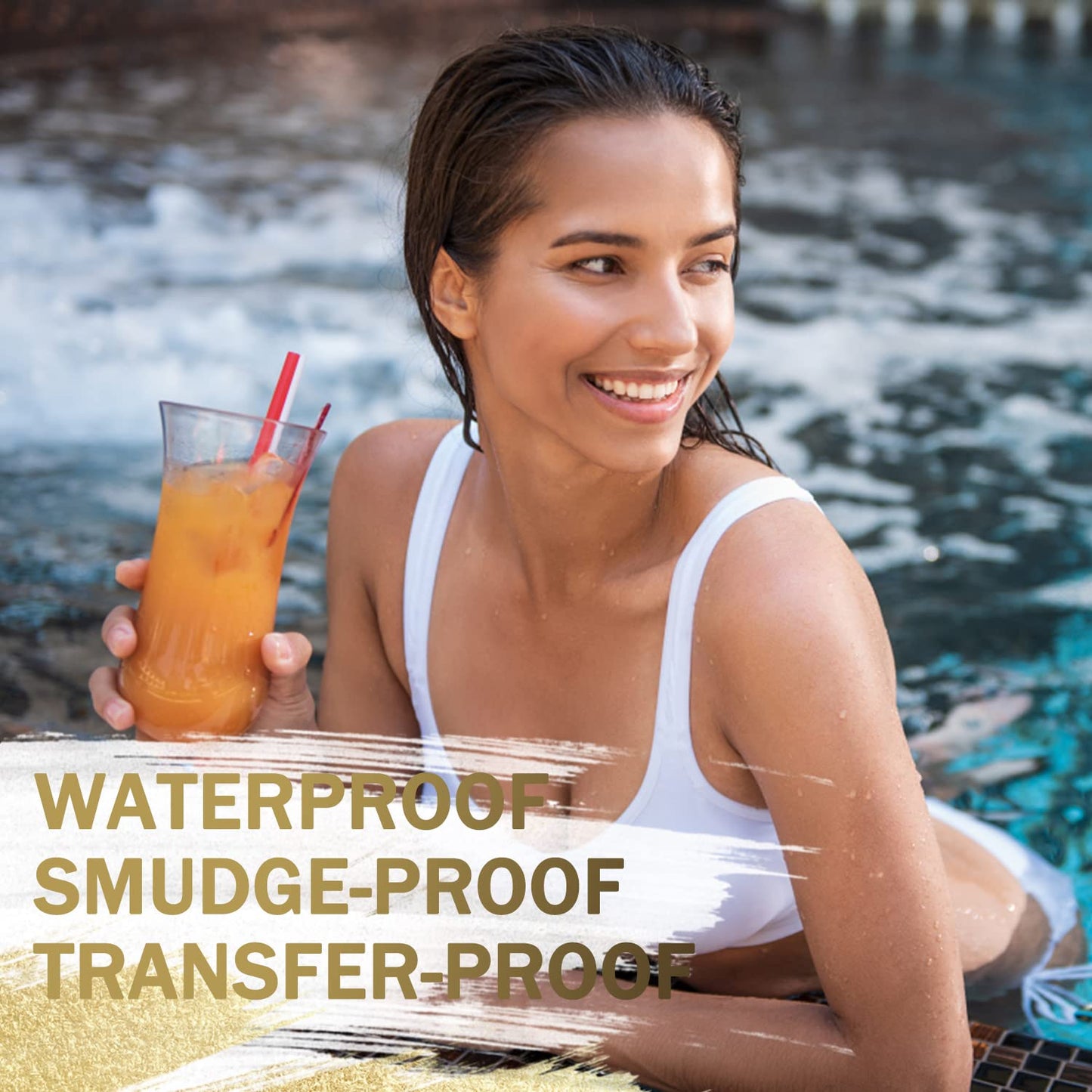 LAVONE Eyebrow Stamp Pencil Kit - Makeup Brow Stamp Trio with Waterproof Eyebrow Pencil, Eyeliner, Pomade, Dual-ended Brush - Caramel