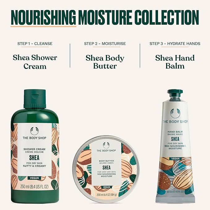 The Body Shop Shea Hand Cream – Nutty Fragrance, On-the-Go Hydration & Protection – 1.0 oz