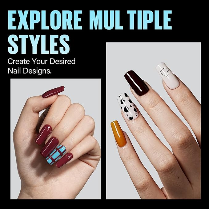 TOMICCA Medium Square Nail Tips, 504Pcs Half Matte Press on Full Cover Acrylic Nails, 12 Sizes Pre-Shape Soft Acrylic Fake Nail Tips for Nail Extension Art Home DIY Nail Salon