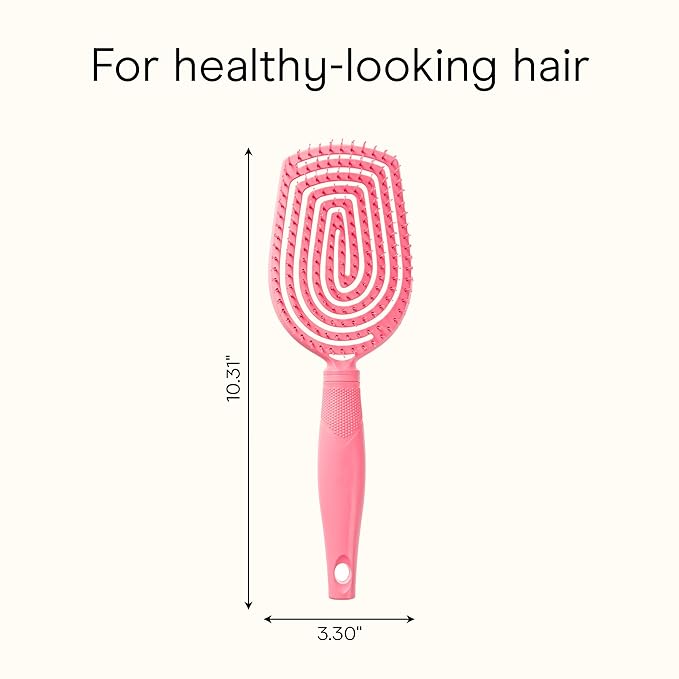 Conair Scalp Care Detangling hairbrush - Curly Hair Brush - Scalp Massager - hairbrushes for women & men - detangler for all lengths and types - can use wet or dry - Pink Pulse