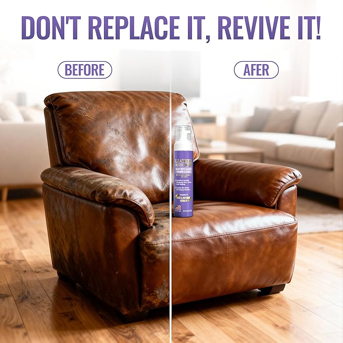 Leather CPR Heavy Duty Leather Foaming Cleaner - 8 oz (2 Pack) - Car Interior Cleaner For Heavy Dirt & Grime, Heavily Soiled Furniture Leather Cleaner For Couch, Car Seat, Purses, Shoes, Boots, & More