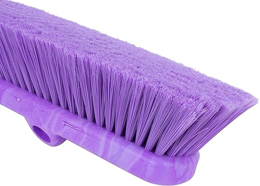 SPARTA 41278EC68 Flo-Thru Plastic Wall Scrub Brush, Equipment Brush With Soft Nylex Bristles For Industrial Kitchens, Hospitals, Commercial Cleaning, 4 Inches, Purple, (Pack of 12)