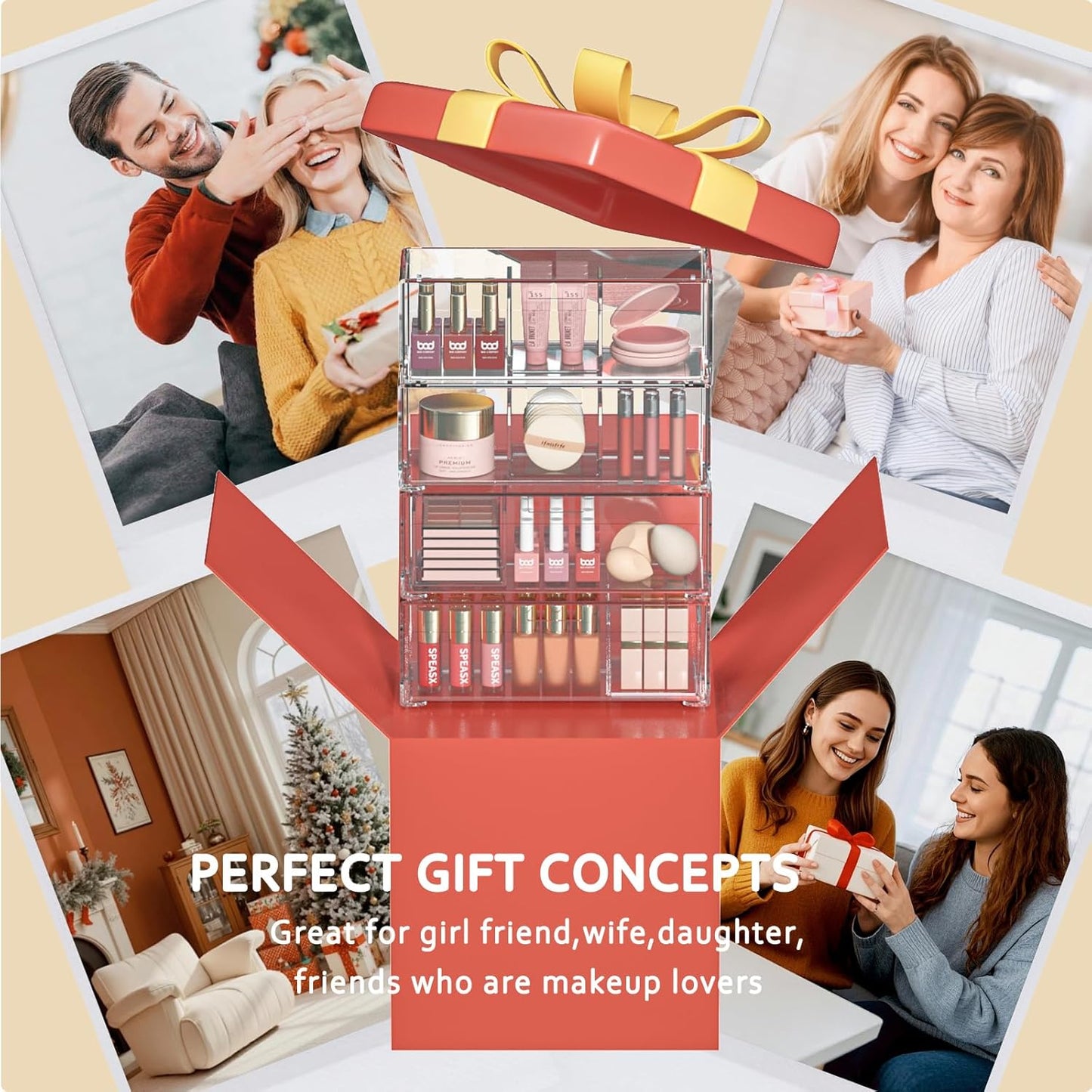 Stackable Storage Drawers Clear Plastic Storage Bins Bathroom Drawer Organizer Medicine Cabinet Organizer Makeup Organizers w Removable Divider Home Workspace Office Desktop Vanity Gift Idea 3Pack