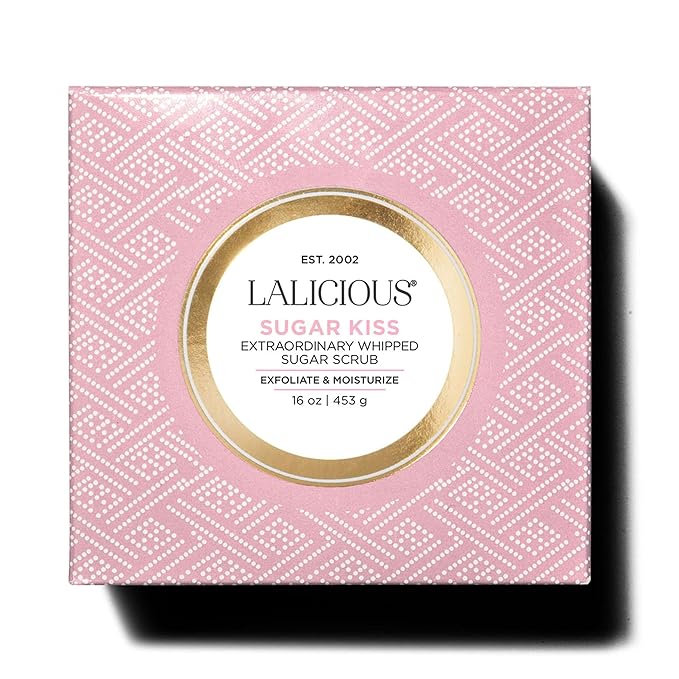 LALICIOUS Extraordinary Sugar Kiss Sugar Scrub for Body, Exfoliating Body Scrubs for Women, Moisturizing Body Exfoliator with Coconut Oil & Honey for Radiant Skin, Zero Greasy, No Parabens - 16oz