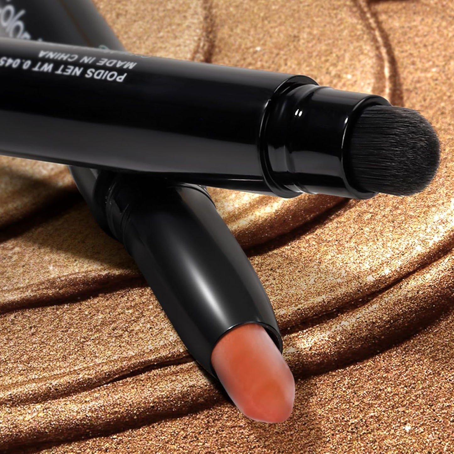 Cream Waterproof Hypoallergenic Eyeshadow Stick, long wear Metallic Glitter Matte Eye Shadow Pencil With Makeup Brush, Eye Brightener, 35 Chestnut Matte