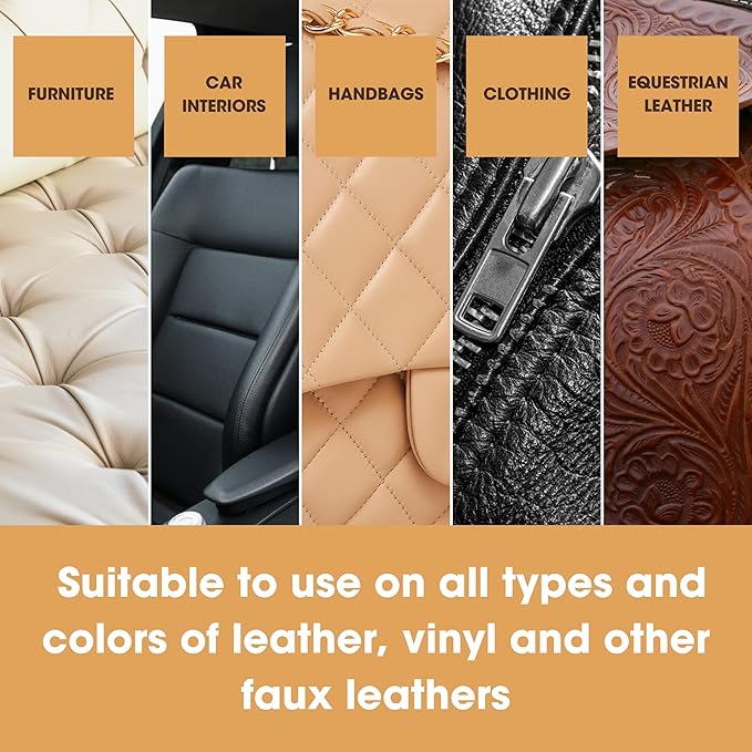 Furniture Clinic Leather Cleaner | Non-Toxic | Removes Dirt & Grime | All-Purpose Cleaning Solution for Couches, Car Seats, Purses, Shoes & Saddles | Restores All Leather Types | 17oz / 500ml
