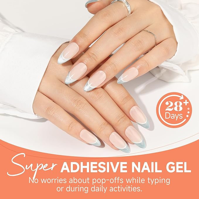 UNA GELLA Gel Nail Glue,30g U V/LED Lamp Required Super Strong Solid Nail Glue Gel 2pcs For Fake Acrylic Nails Tips Press Ons Extension Soak Off DIY Salon