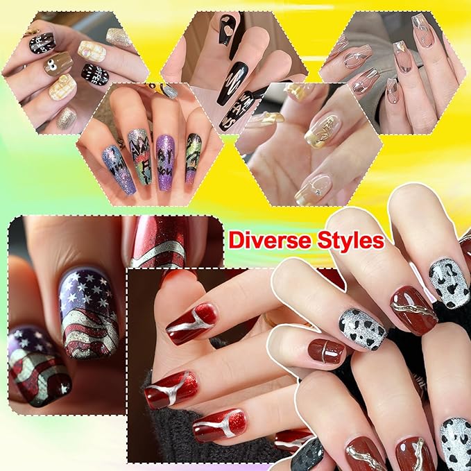 30 Metallic Colors Nail Art Pens Set, 3D Acrylic Paint Nail Polish Pens for Drawing & Dotting, Quick-Drying Nail Markers with Fine Tip, Manicure Design Tools for DIY Nail Art at Home & Salon