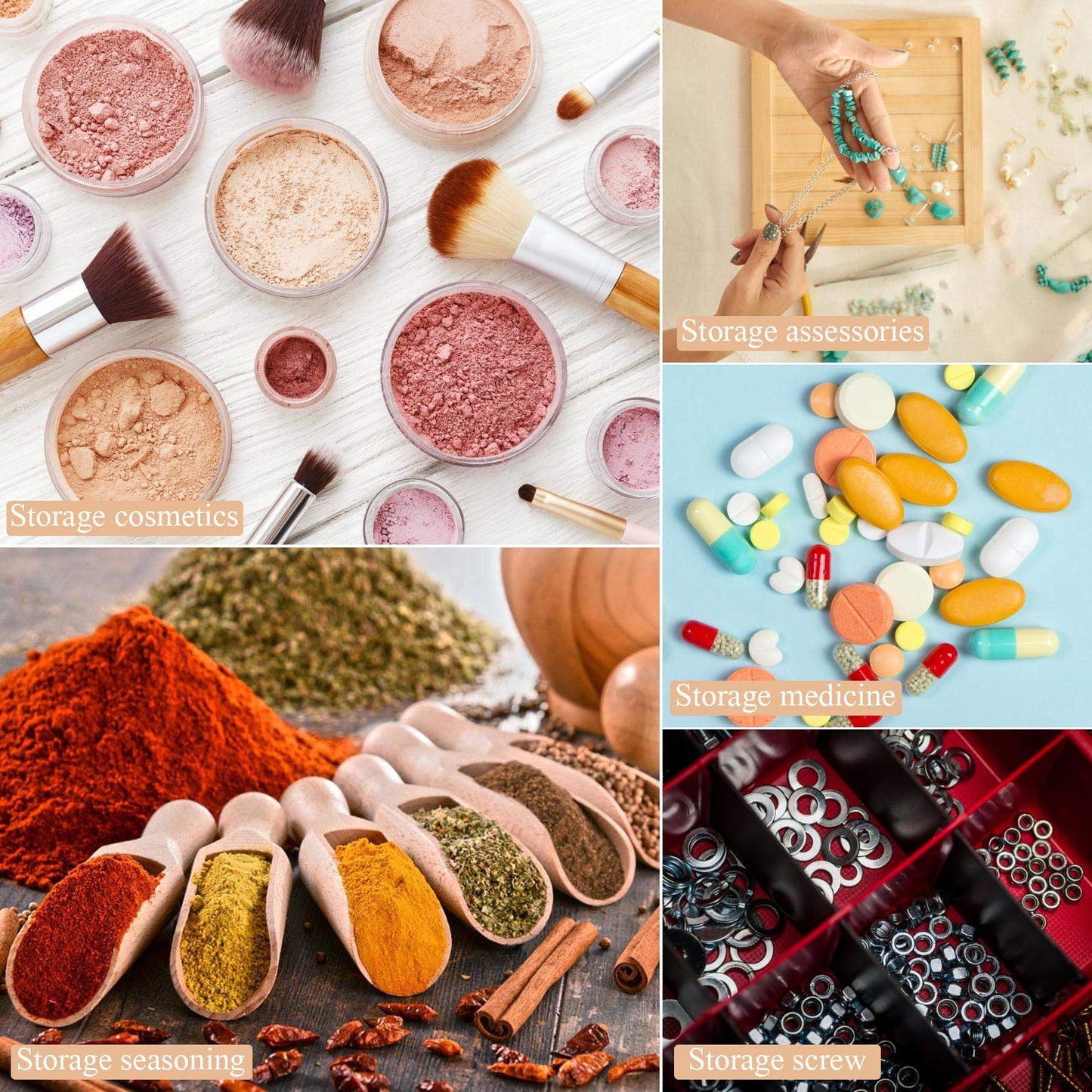 Refillable Cosmetic Sample Jars - 100 Pack 20g (0.7oz) Clear Small Travel Containers with Lids + 10 Mini Makeup Spatulas - BPA Free