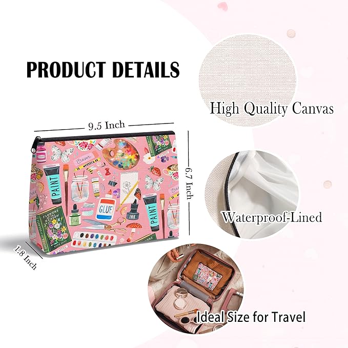 Art Teacher Gifts for Women — Gifts for Painters Women, Painter Art Teacher Makeup Bag Cosmetic Bag Makeup Zipper Pouch