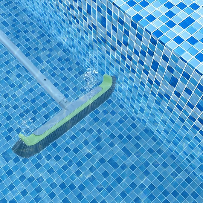 Sepetrel 17.5" Pool Brush Head for Cleaning Walls,Heavy Duty Inground/Above Ground Swimming Pool Scrub Brushes with Premium Strong Bristle & Reinforced Aluminium Back