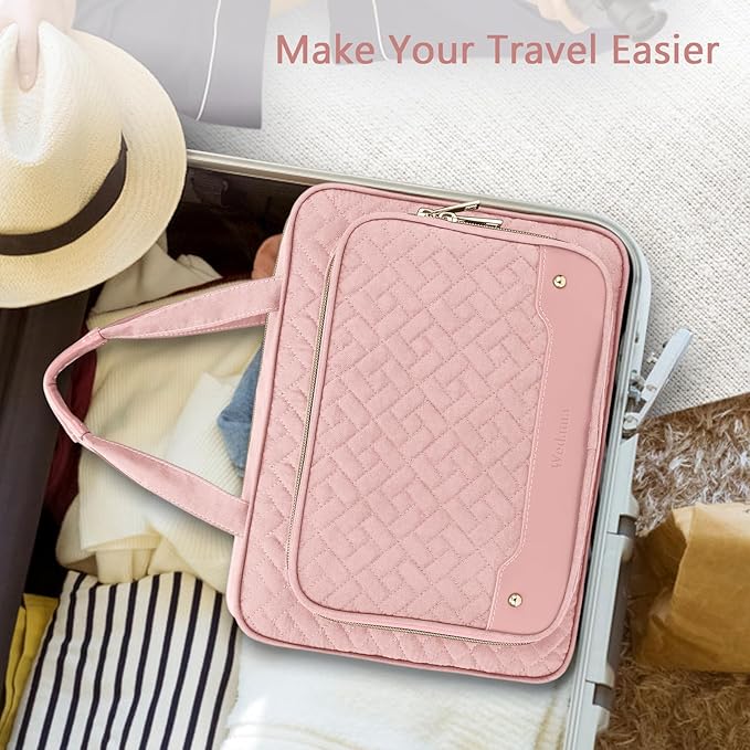 Wedama Toiletry Bag for Women, Hanging Travel Toiletry Bag with Jewelry Organizer Compartment Large Makeup Bag, PVC Waterproof Cosmetic Travel Bag for Travel Business Trips Camping Bathroom, Pink