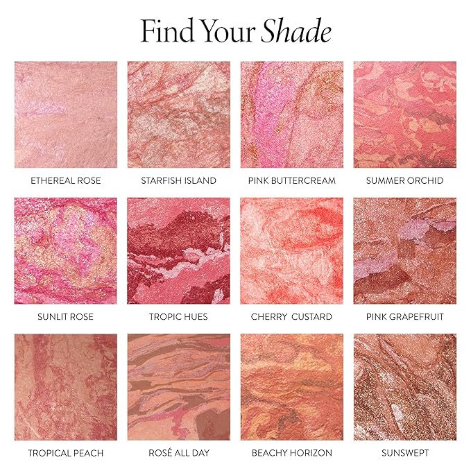 LAURA GELLER NEW YORK Baked Blush-n-Brighten Marbleized Blush for Cheeks - Rosé All Day - Natural Finish - Buildable Color